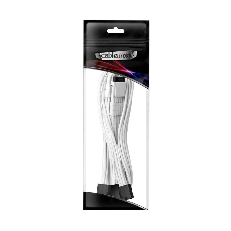 CableMod Pro ModMesh 12VHPWR PCI-e Cable Extension (White, 16-pin to Triple 8-pin, 45cm) - كابل